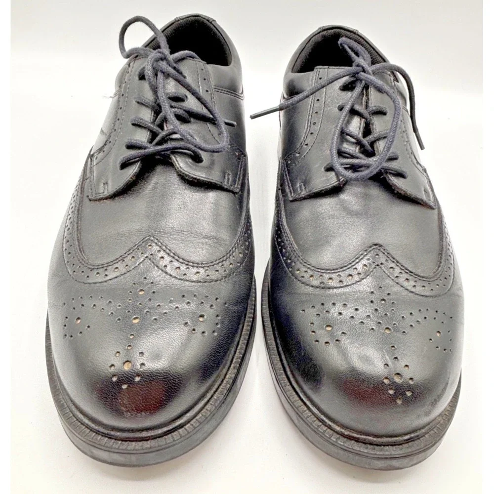 Nunn Bush Men's Black Leather Wingtip Oxford Dress Shoes Brogue Lace Up Size 11
